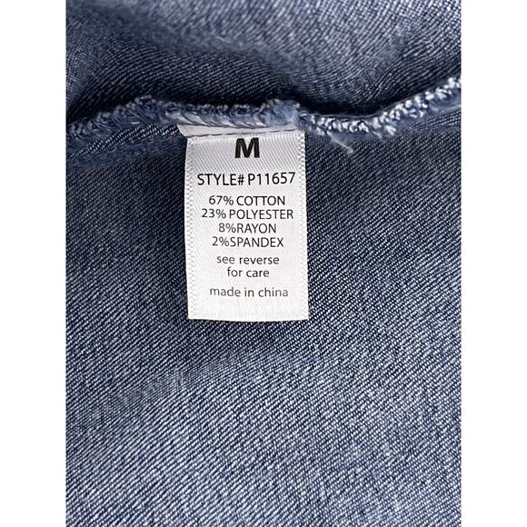 Active USA Women's M Notched Collar Halter Style Neck Denim Shorts Romper Blue - Picture 9 of 16